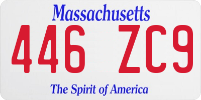 MA license plate 446ZC9