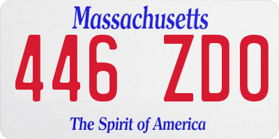 MA license plate 446ZD0