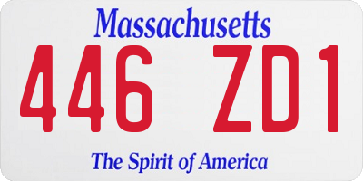 MA license plate 446ZD1