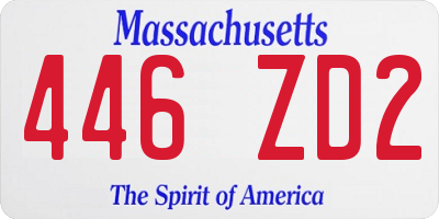 MA license plate 446ZD2