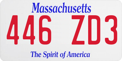 MA license plate 446ZD3