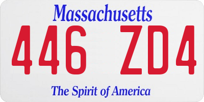 MA license plate 446ZD4