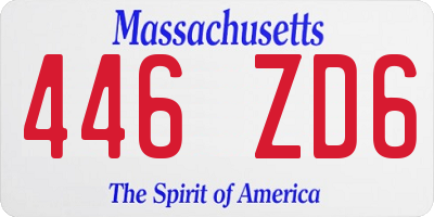MA license plate 446ZD6