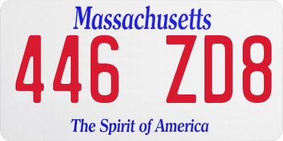 MA license plate 446ZD8