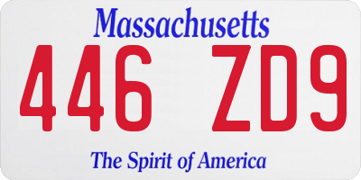MA license plate 446ZD9