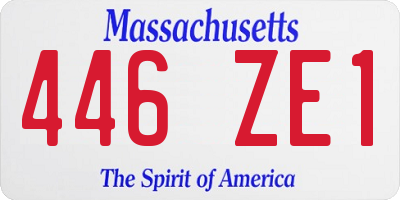MA license plate 446ZE1