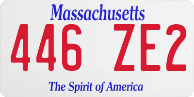 MA license plate 446ZE2