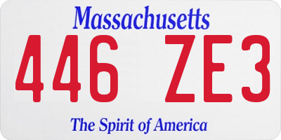 MA license plate 446ZE3