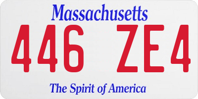 MA license plate 446ZE4