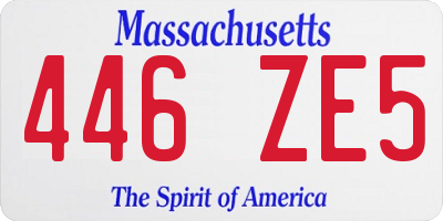 MA license plate 446ZE5
