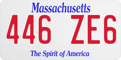 MA license plate 446ZE6