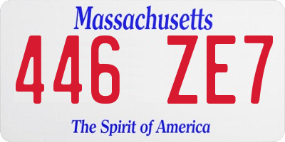 MA license plate 446ZE7