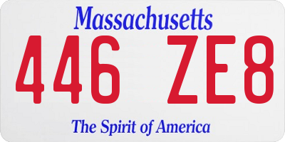 MA license plate 446ZE8