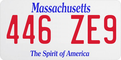 MA license plate 446ZE9