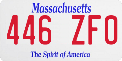 MA license plate 446ZF0