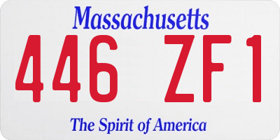MA license plate 446ZF1