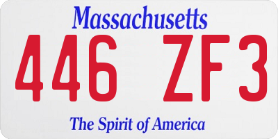 MA license plate 446ZF3