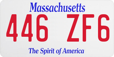 MA license plate 446ZF6