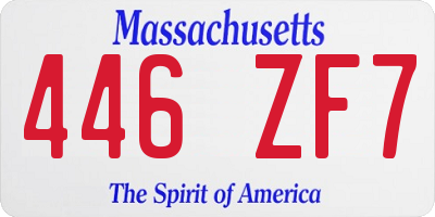 MA license plate 446ZF7