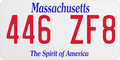 MA license plate 446ZF8