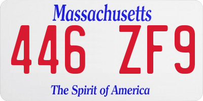 MA license plate 446ZF9