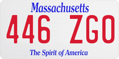 MA license plate 446ZG0