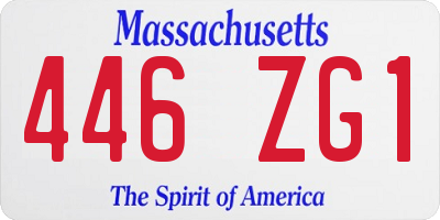 MA license plate 446ZG1