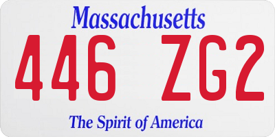 MA license plate 446ZG2