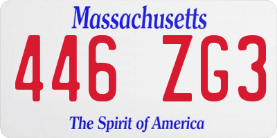MA license plate 446ZG3