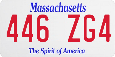 MA license plate 446ZG4