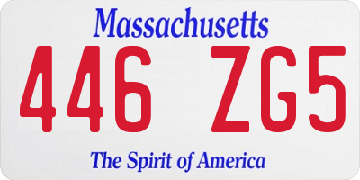 MA license plate 446ZG5