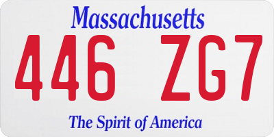 MA license plate 446ZG7