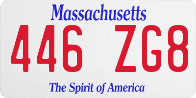 MA license plate 446ZG8