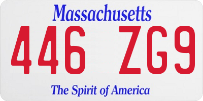 MA license plate 446ZG9