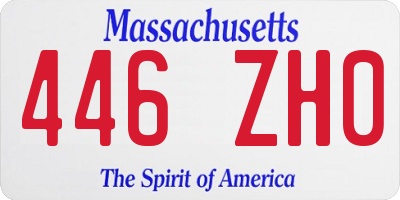 MA license plate 446ZH0