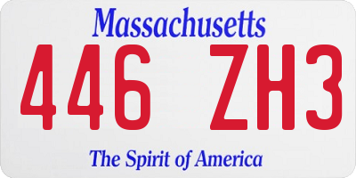MA license plate 446ZH3