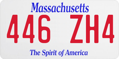 MA license plate 446ZH4