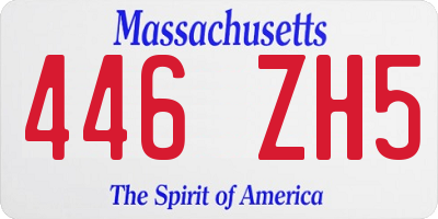 MA license plate 446ZH5