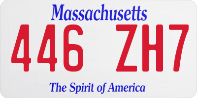 MA license plate 446ZH7