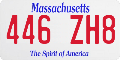 MA license plate 446ZH8