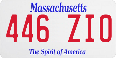 MA license plate 446ZI0