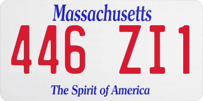 MA license plate 446ZI1