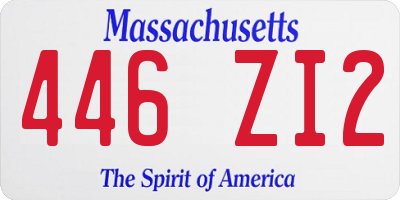 MA license plate 446ZI2