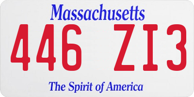MA license plate 446ZI3