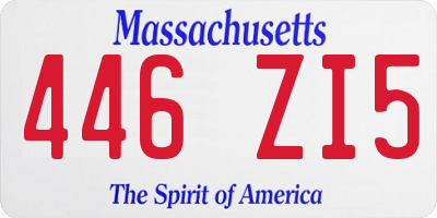 MA license plate 446ZI5