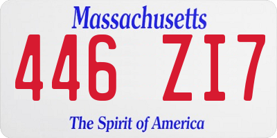 MA license plate 446ZI7