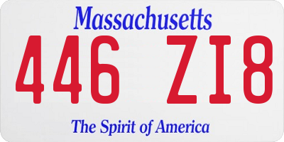 MA license plate 446ZI8