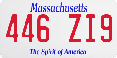 MA license plate 446ZI9