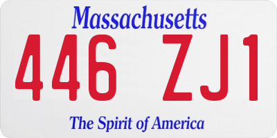 MA license plate 446ZJ1
