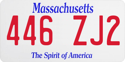 MA license plate 446ZJ2